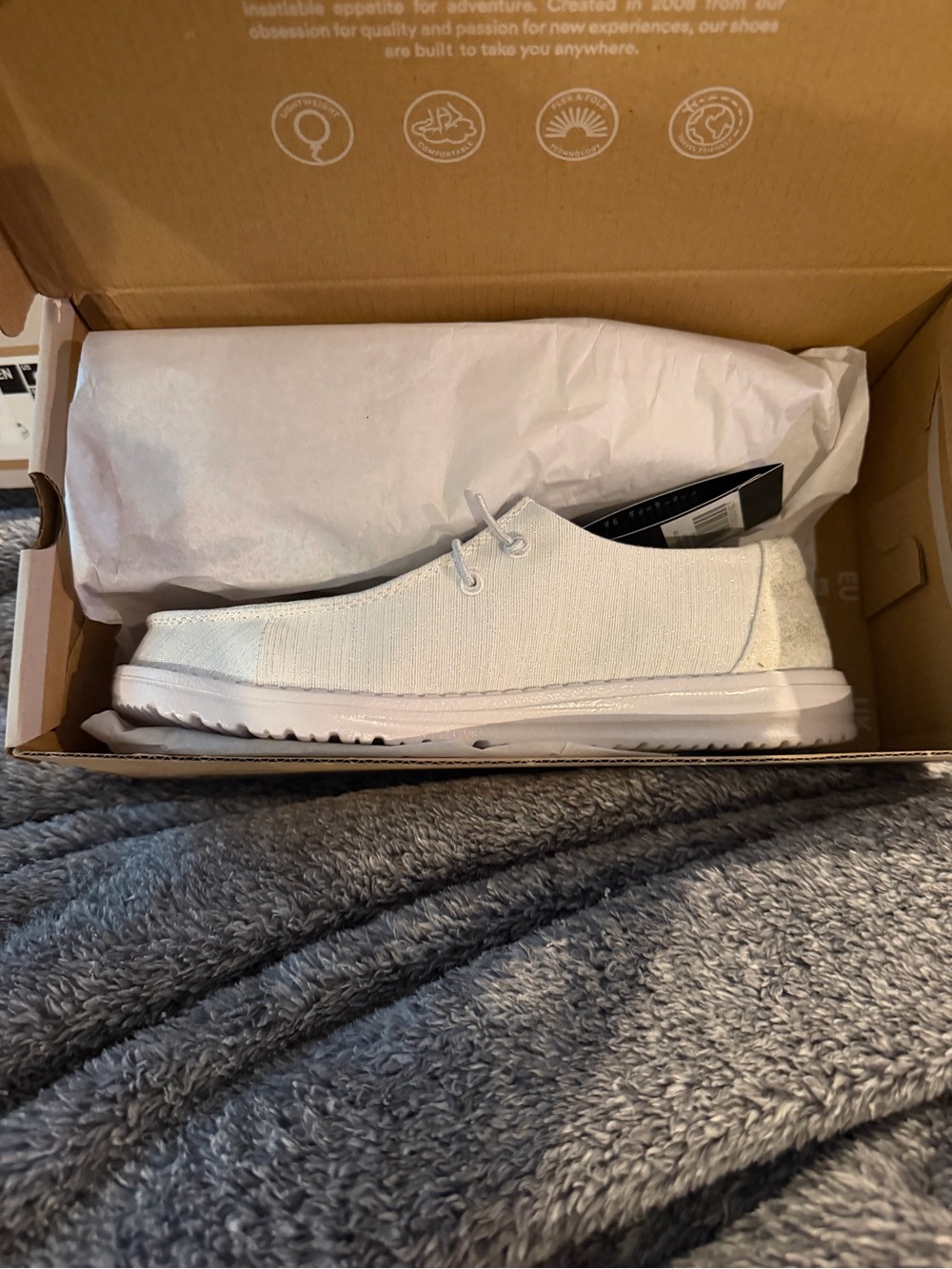 Hey Dude White Canvas Slip-On Loafers